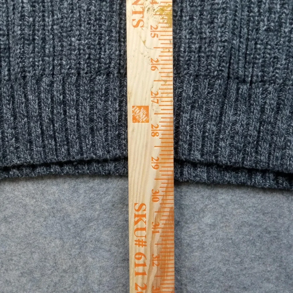 Banana Republic Sweater Mens XL Gray Mock Neck‎ Half Button Ribbed Knit Pullover